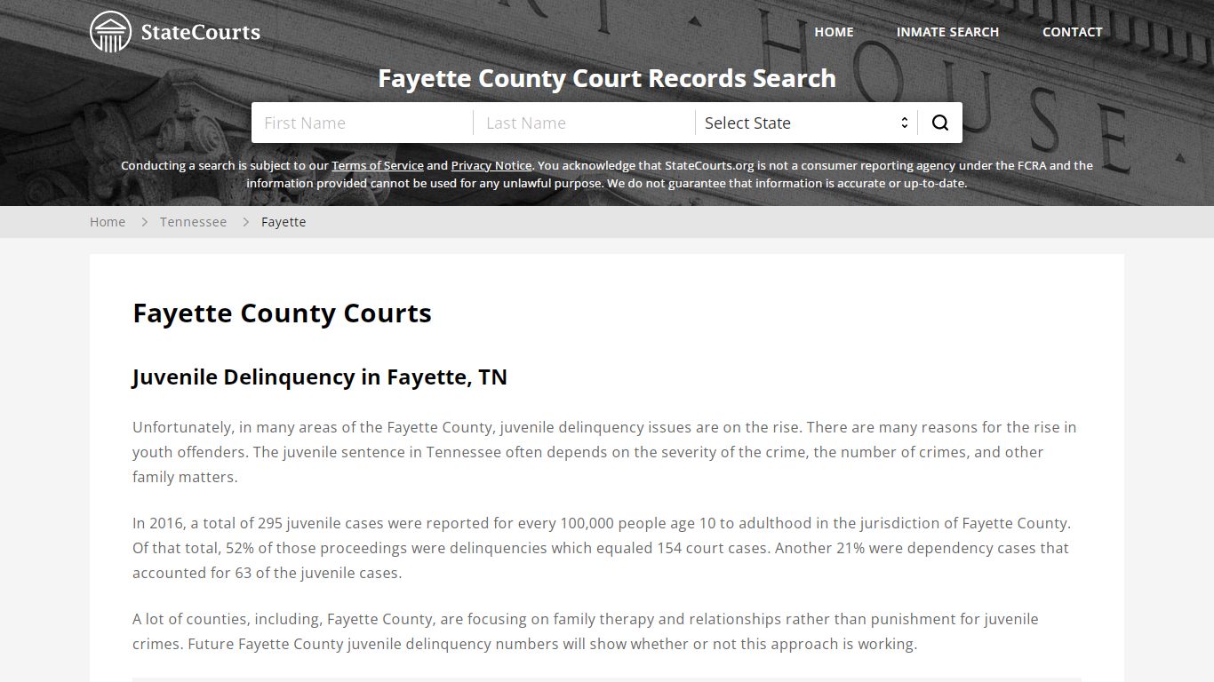 Fayette County, TN Courts - Records & Cases - StateCourts
